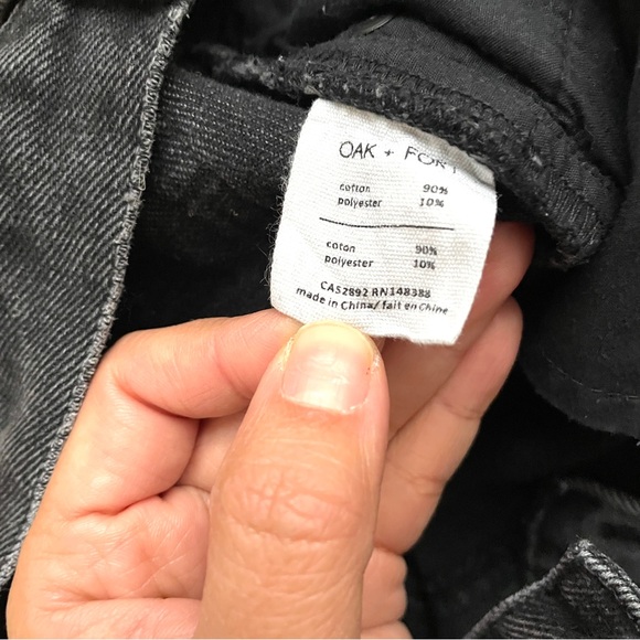 Oak & Fort Black Wide Leg Denim Jeans - Picture 3 of 4